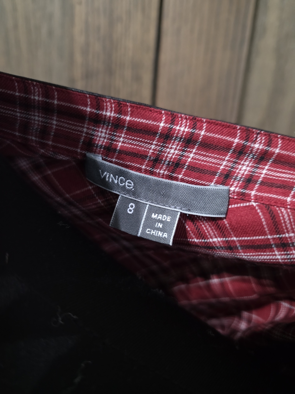 Vince Red Plaid Button-Down Shirt - Picture 3 of 4